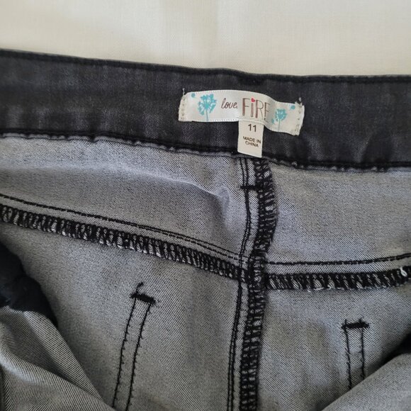 Black Skinny Jeans Size 11 Love Fire - Picture 2 of 12